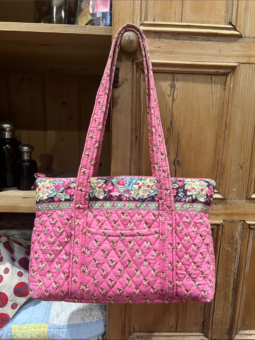 Vera Bradley Tote in Retired Pink Pansy Pattern
